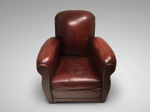 fig 1. French Art Deco Leather Club Chair