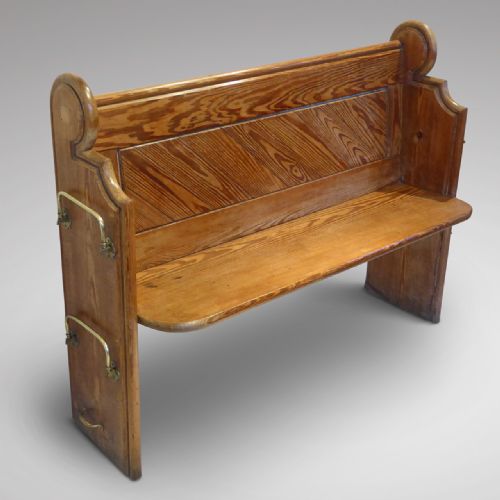19th Century Pitch Pine Church Pew