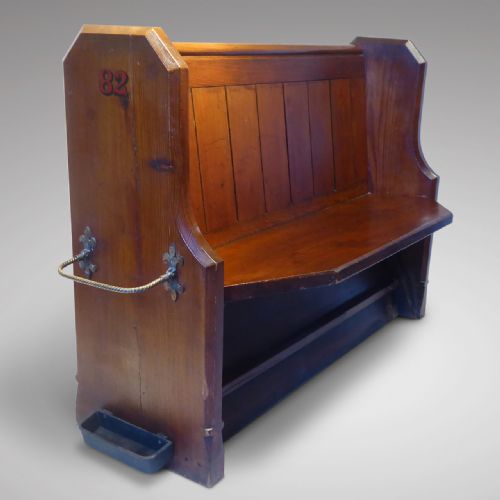 19th Century Stained Pine Church Pew