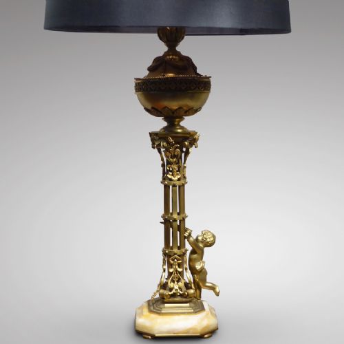 20th Century French Gilt Bronze Table Lamp