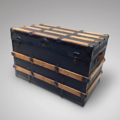 Victorian Canvas Covered Steamer Trunk