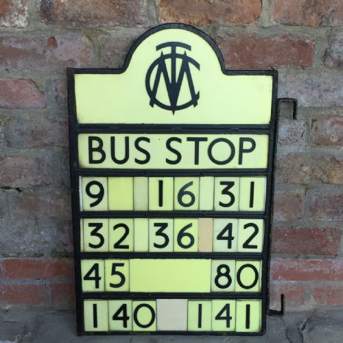 Art Deco Double Sided Bus Stop Sign