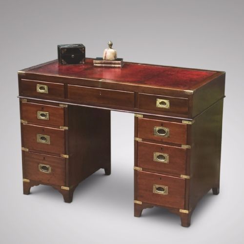 19th Century Mahogany Campaign Desk