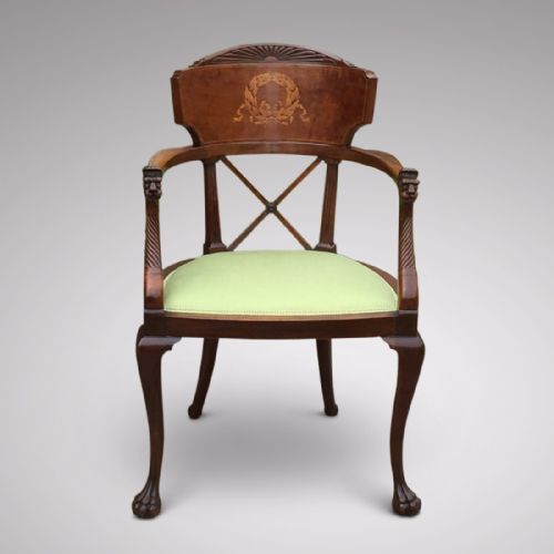 19th Century Mahogany Elbow Chair
