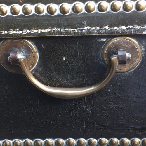 REGENCY LEATHER COVERED CAMPHOR CAMPAIGN CHEST - ADDITIONAL PHOTO 3