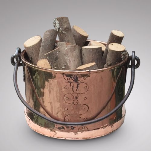 19th Century French Copper Planter/log Bin