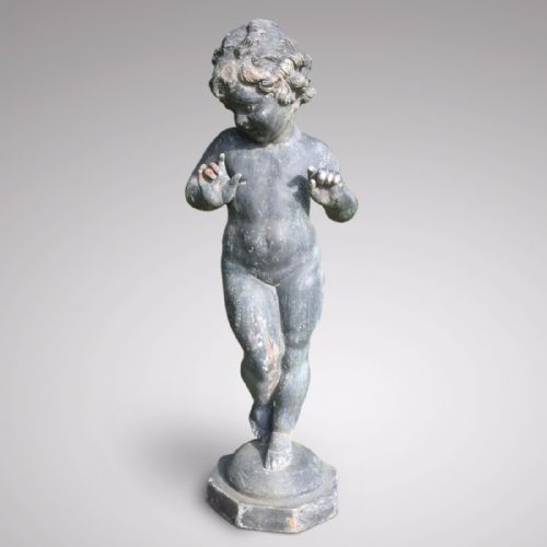 Antique Lead Garden Statue of a Nymph