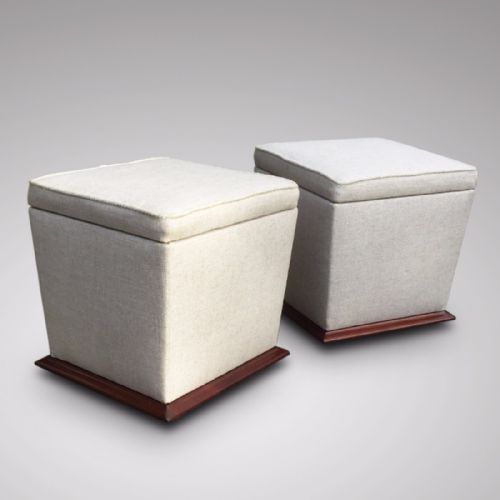 fig 1. Pair of Victorian Upholstered Mahogany Stools