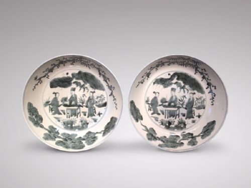 Pair of 18th Century Chinese Swatow Dishes