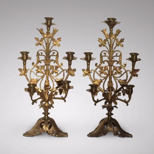 Pair of 19th Century Gilt Candelabra