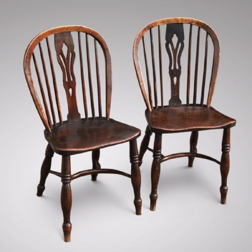 Pair of 19th Century Rockley Windsor Side Chairs