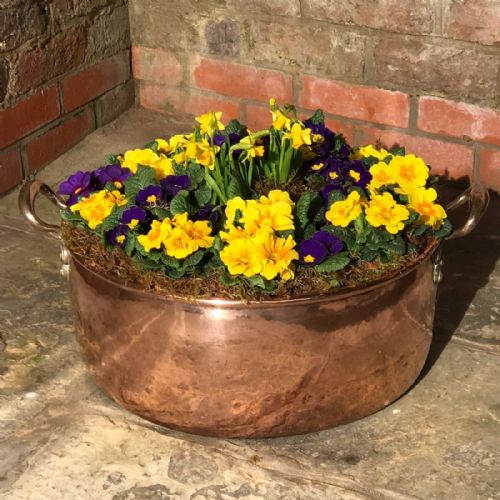 Large Antique Twin Handled Copper Pan