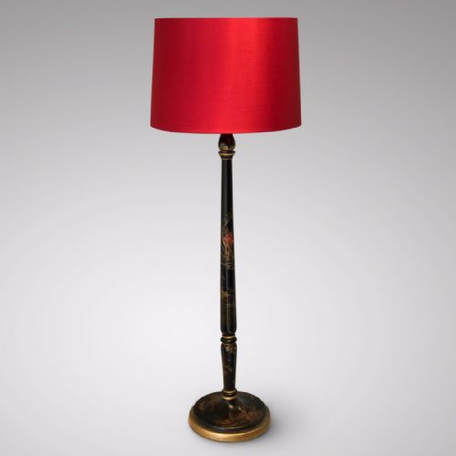 Antique Oriental Lacquered Table Lamp