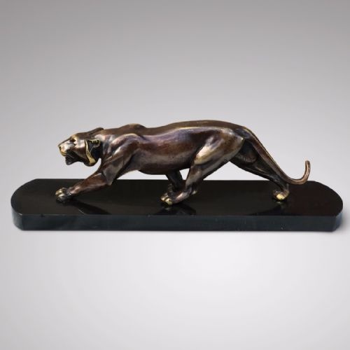 Art Deco Bronze Panther by Rulas