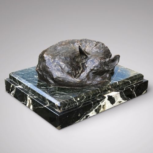 A Superb Bronze Sculpture of a Dog by Jacques Bordeaux Montrieux