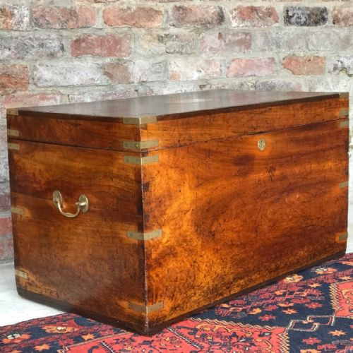 19th Century Camphor Wood Campaign Trunk