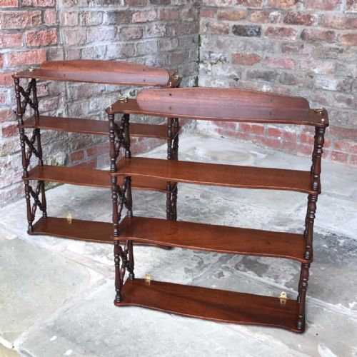 Superb Pair of 19th Century Mahogany Wall Shelves