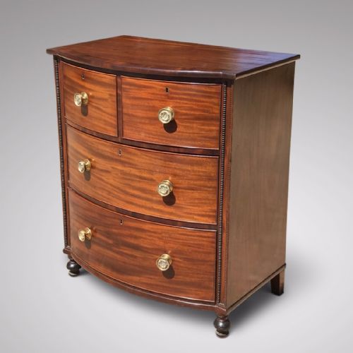 A Superb William IV Mahogany Bow Front Chest of Drawers