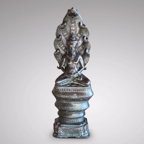 18th Century Bronze Sculpture of Buddha & Muchalinda