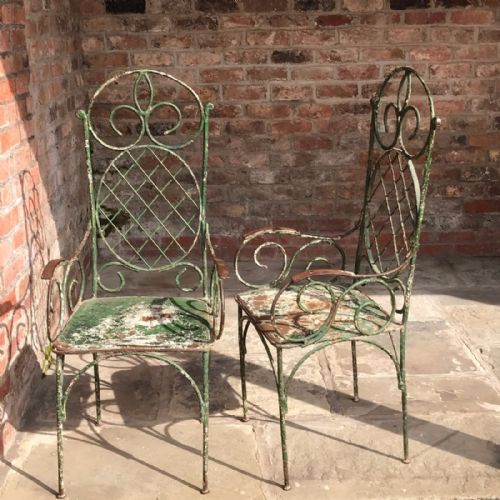 Pair of French 19th Century Garden Chairs