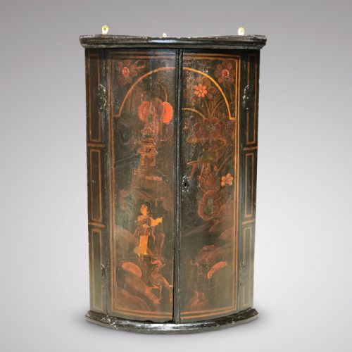 18th Century Japanned Corner Cupboard