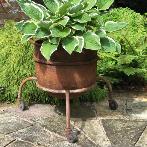Iron Bakery Dough Bucket and Stand