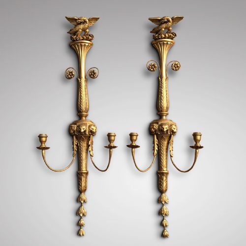 Superb Pair of Regency Giltwood Wall Sconces