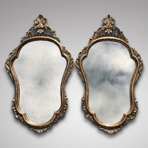 A Superb Pair of Italian Silver Gilt Antique Mirrors