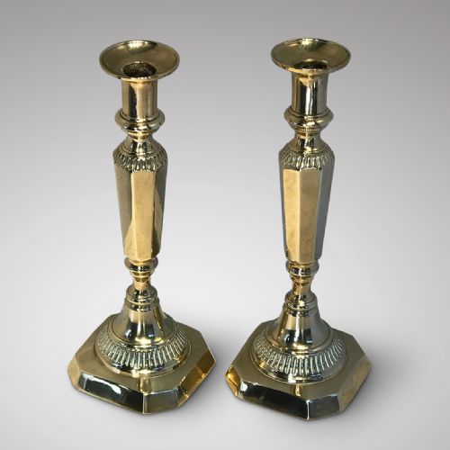 Pair of William IV Brass Candlesticks