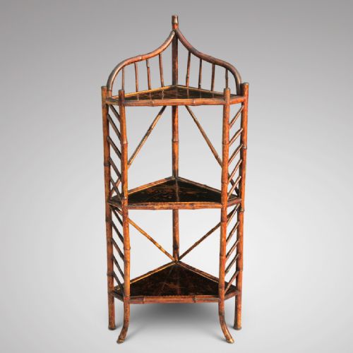 Superb Victorian Bamboo Corner Display Stand