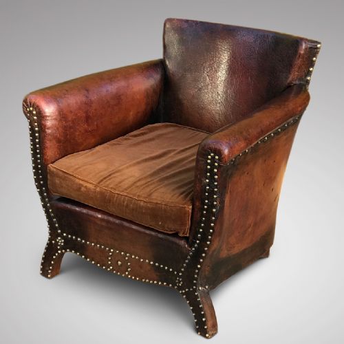Early 20th Century Leather Armchair