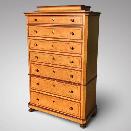 19th Century Painted Chest on Chest with Concave Top