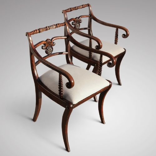 fig 1. Set of 6 Regency Dining Chairs with Original Painted Finish
