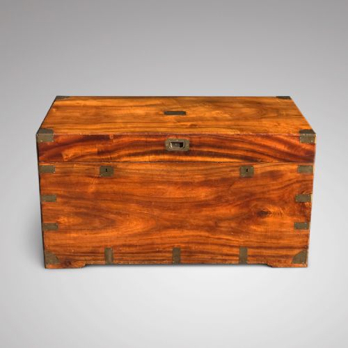fig 1. Huge 19th Century Ah Foo Camphor Wood Campaign Trunk