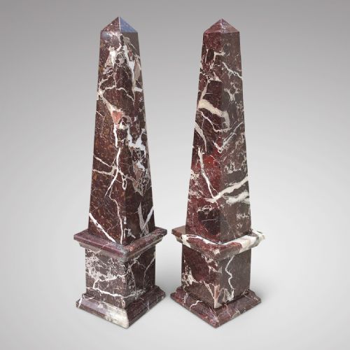 Pair of Antique Marble Obelisks
