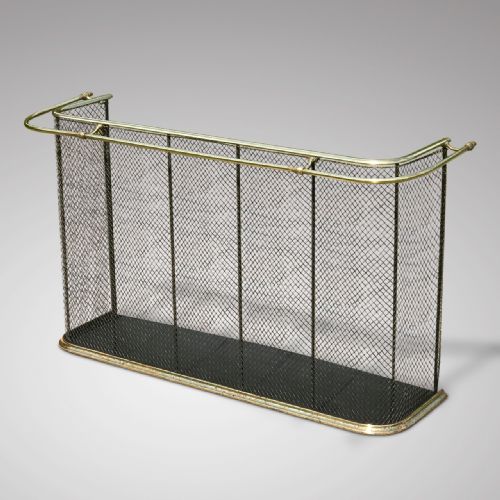 19th Century Nursery Fire Guard with Brass Double Rail