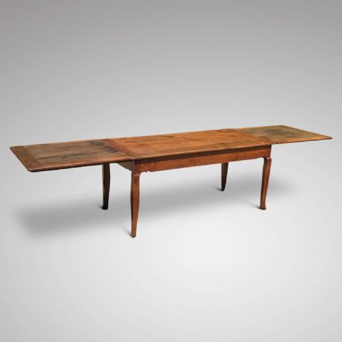 fig 1. 19th Century French Fruitwood Dining Table Extends to Seat 12