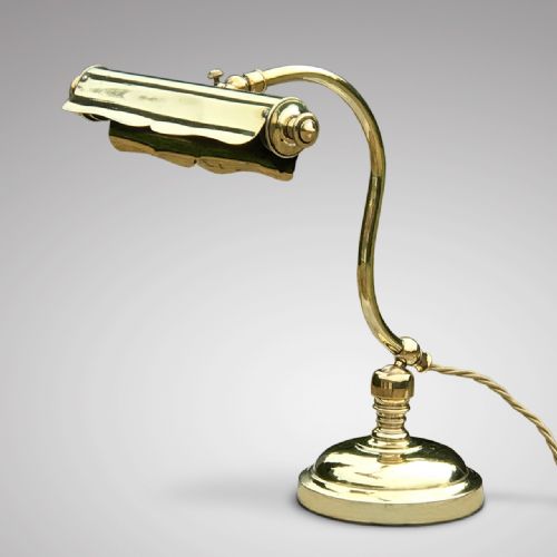 Early 20th Century  Brass Adjustable Desk Lamp
