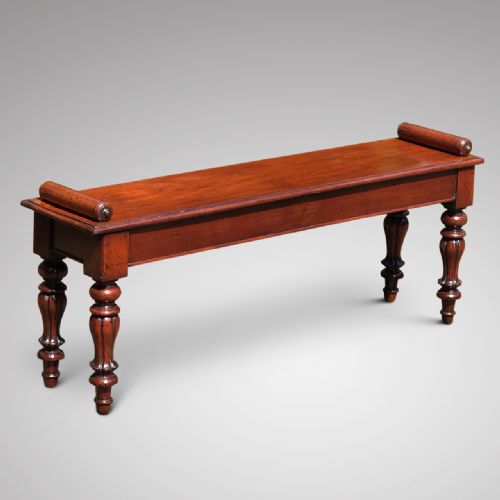 Victorian Mahogany Hall Bench/window Seat