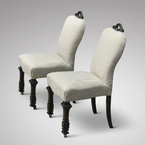 PAIR OF LATE 19TH CENTURY EBONISED SIDE CHAIRS - ADDITIONAL PHOTO 1