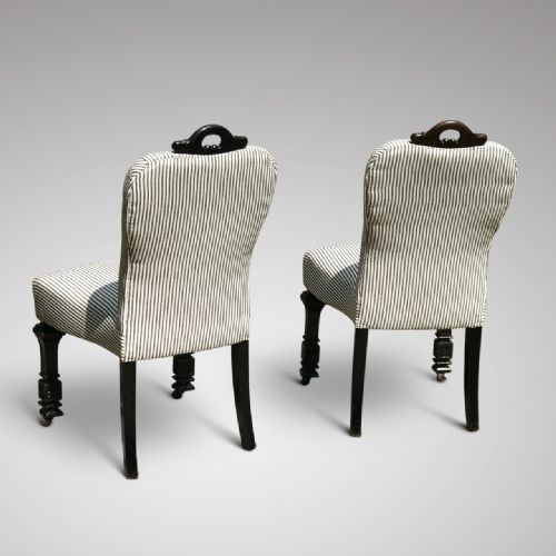 PAIR OF LATE 19TH CENTURY EBONISED SIDE CHAIRS - ADDITIONAL PHOTO 2