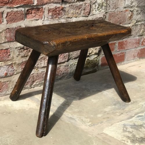 18th Century Welsh Rustic Oak Stool