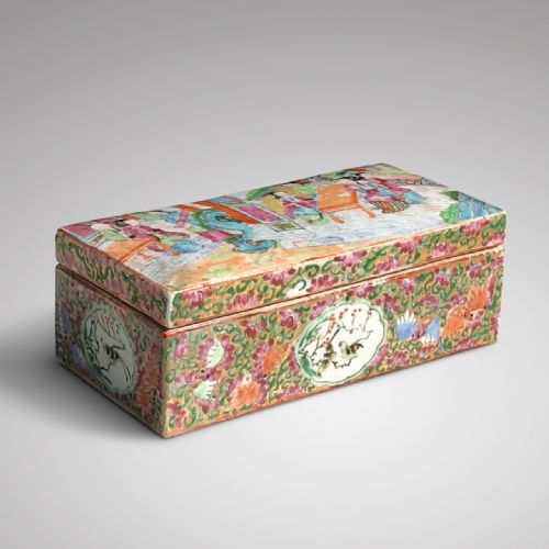 19th Century Chinese Famille Rose Pen Box & Cover
