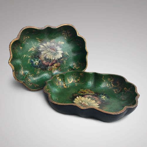 Pair of 19th Century Papier Mache Dishes