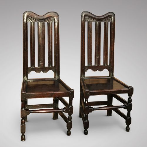 Pair of William & Mary Oak Side Chairs