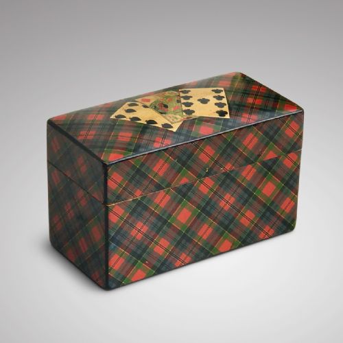 Mauchline Ware Mcpherson Tartan Playing Card Box