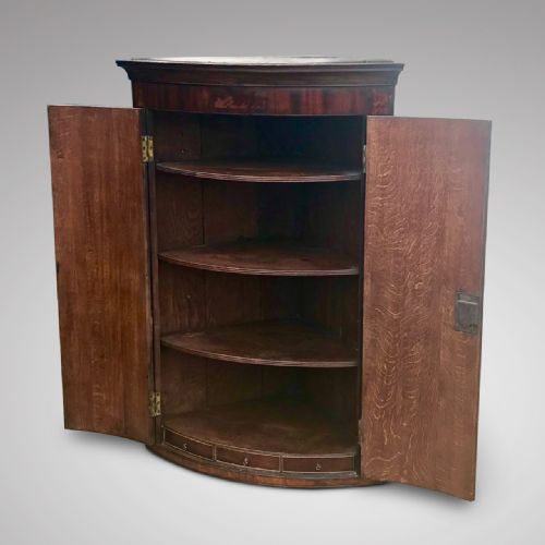fig 1. George III Bow Fronted Oak Corner Cupboard