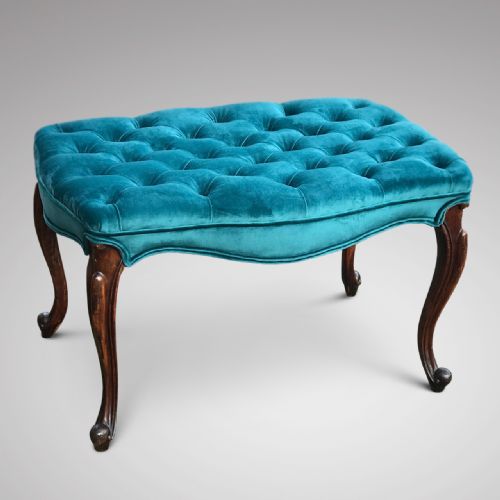 VICTORIAN ROSEWOOD SERPENTINE STOOL