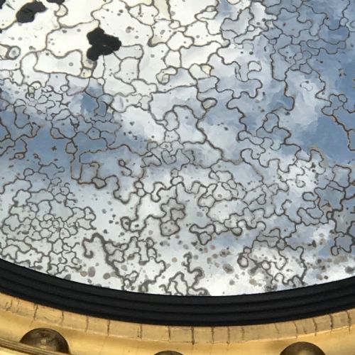 REGENCY CARVED GILTWOOD CONVEX MIRROR - ADDITIONAL PHOTO 5