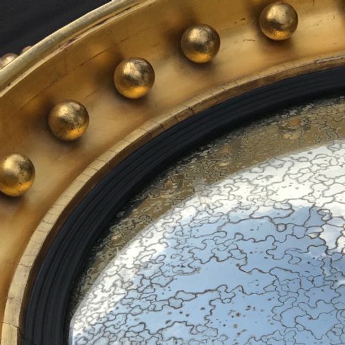 REGENCY CARVED GILTWOOD CONVEX MIRROR - ADDITIONAL PHOTO 8